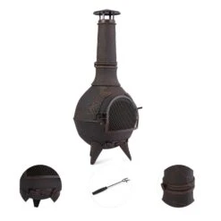 Augustus Terrassenofen -Blumfeldt Verkaufsgeschäft 10030721 yy 0003 detail Bronze Antique Cast Iron Chimnea