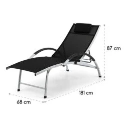 [Wiederverpackt] Sun Valley Sonnenliege -Blumfeldt Verkaufsgeschäft 10033307 yy 0009 logo Blumfeldt Sun Valley Sonnenliege schwarz