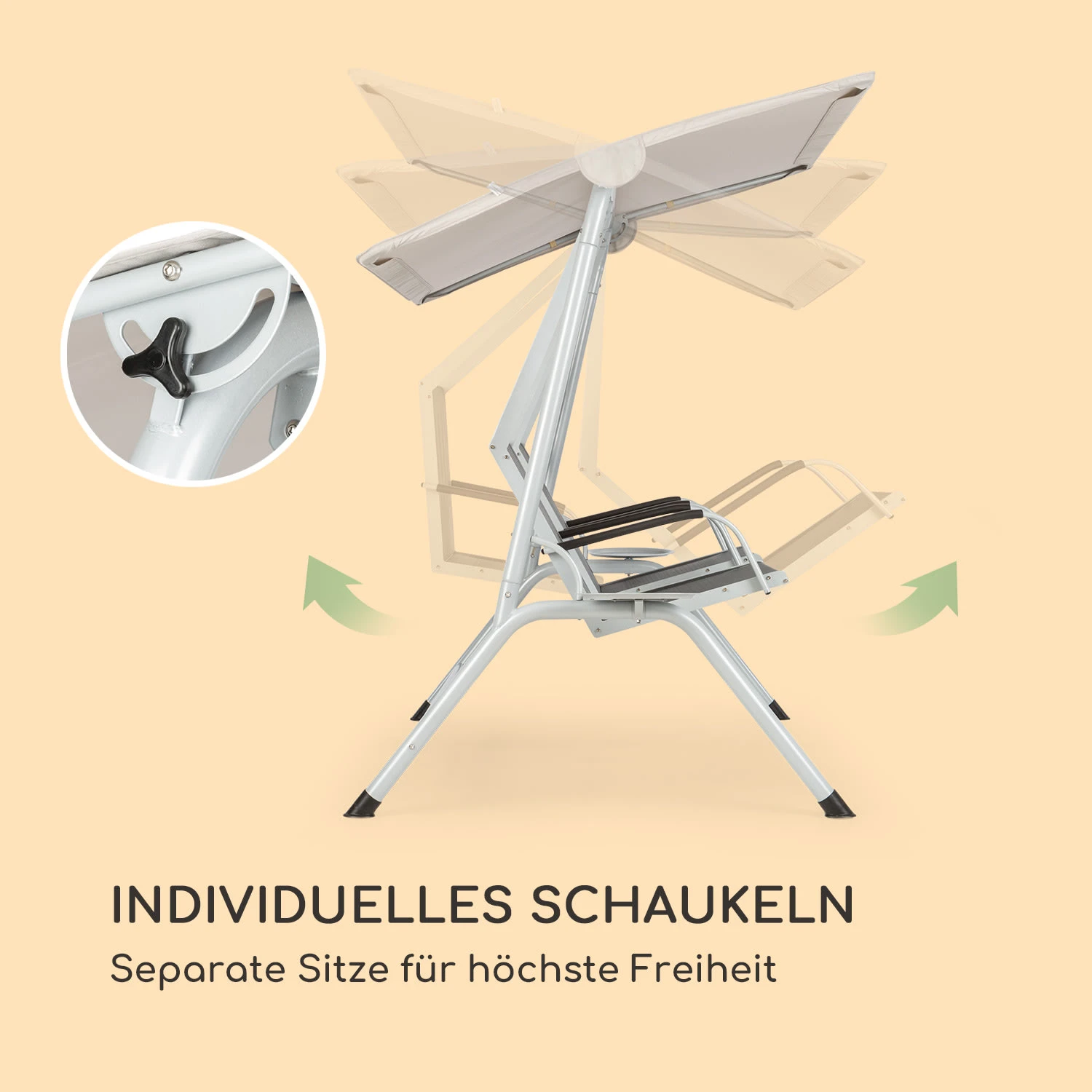 Bel Air Duo Swing Hollywoodschaukel 2 Sitzer 5 Bel Air Duo Swing Hollywoodschaukel 2 Sitzer – Bild 3