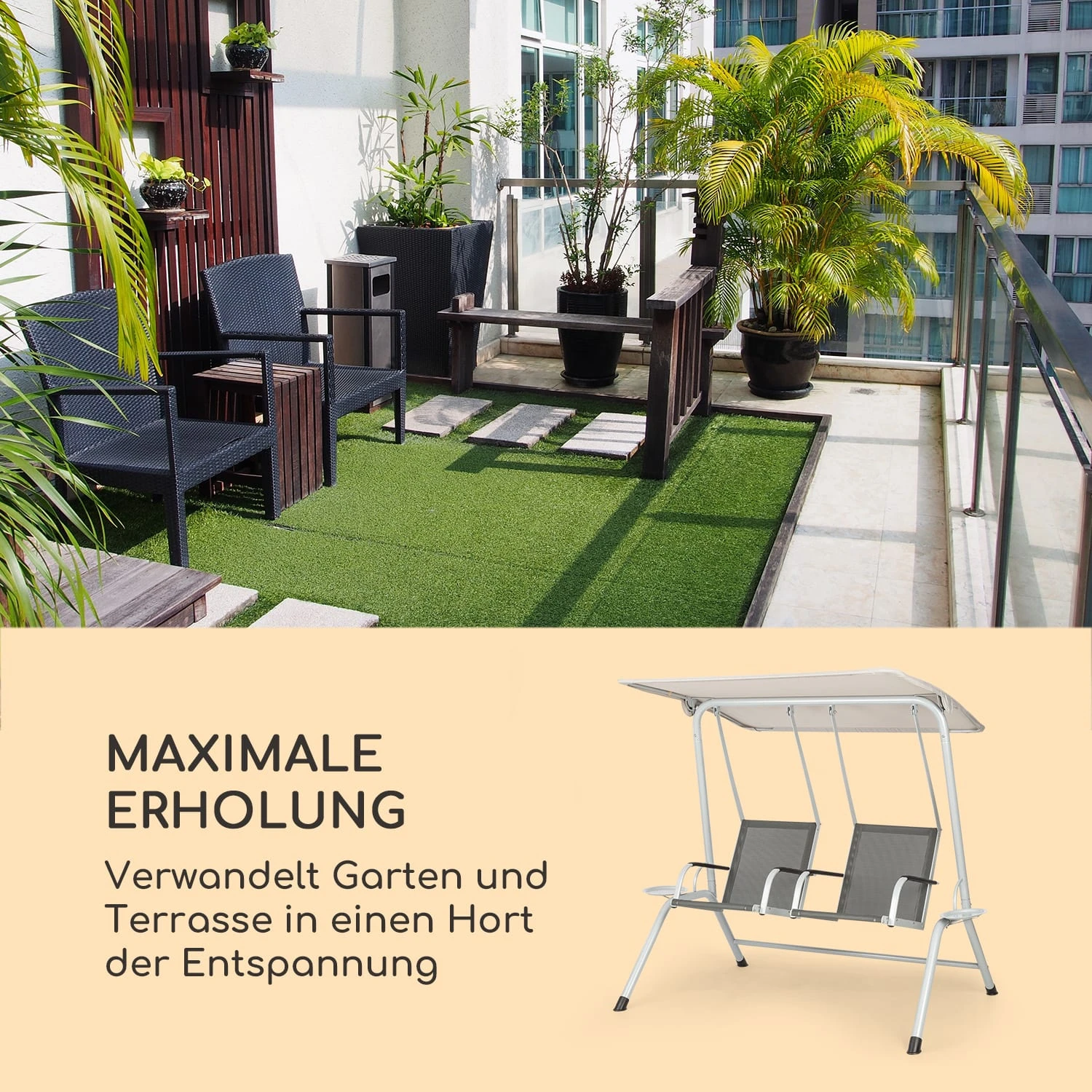 Bel Air Duo Swing Hollywoodschaukel 2 Sitzer 9 Bel Air Duo Swing Hollywoodschaukel 2 Sitzer – Bild 7