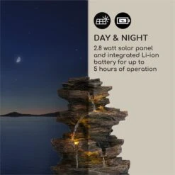 [Wiederverpackt] Messina Kaskadenbrunnen Solarbrunnen -Blumfeldt Verkaufsgeschäft 10034734 yy 0007 logo Blumfeldt Messina Kaskadenbrunnen