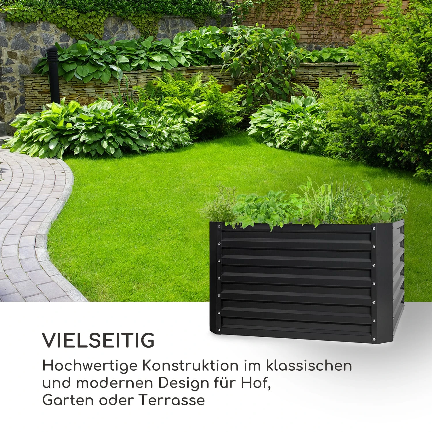 Terrabox 100x100x60 Cm Hochbeet Anthrazit 4 Terrabox 100x100x60 Cm Hochbeet Anthrazit – Bild 2