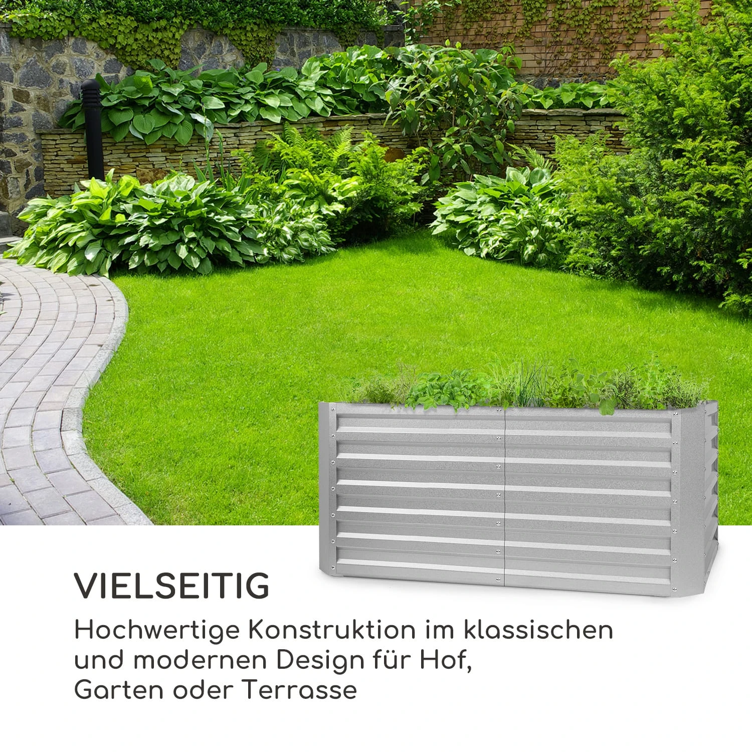 Terrabox 120x60x60 Cm Hochbeet Silber 4 Terrabox 120x60x60 Cm Hochbeet Silber – Bild 2