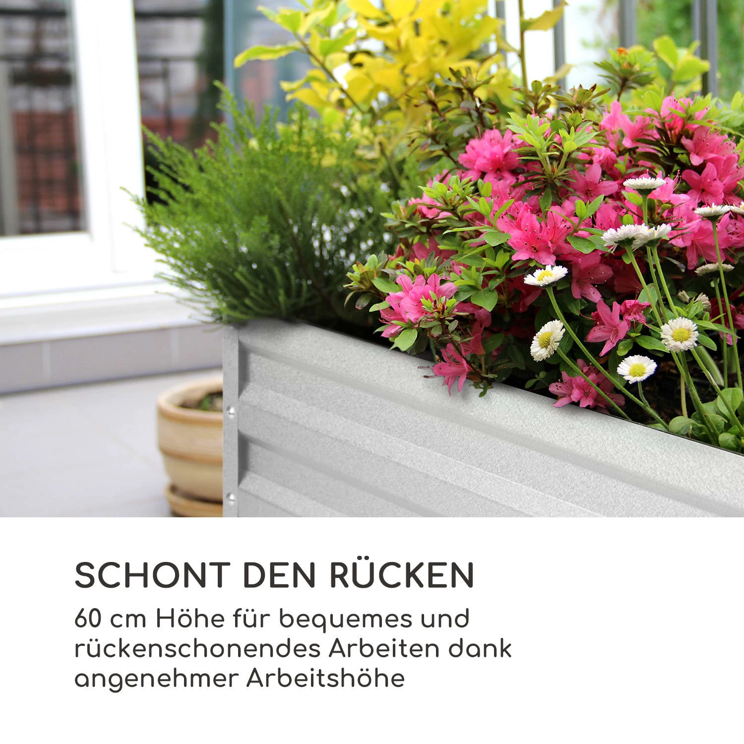 Terrabox 120x60x60 Cm Hochbeet Silber 5 Terrabox 120x60x60 Cm Hochbeet Silber – Bild 3