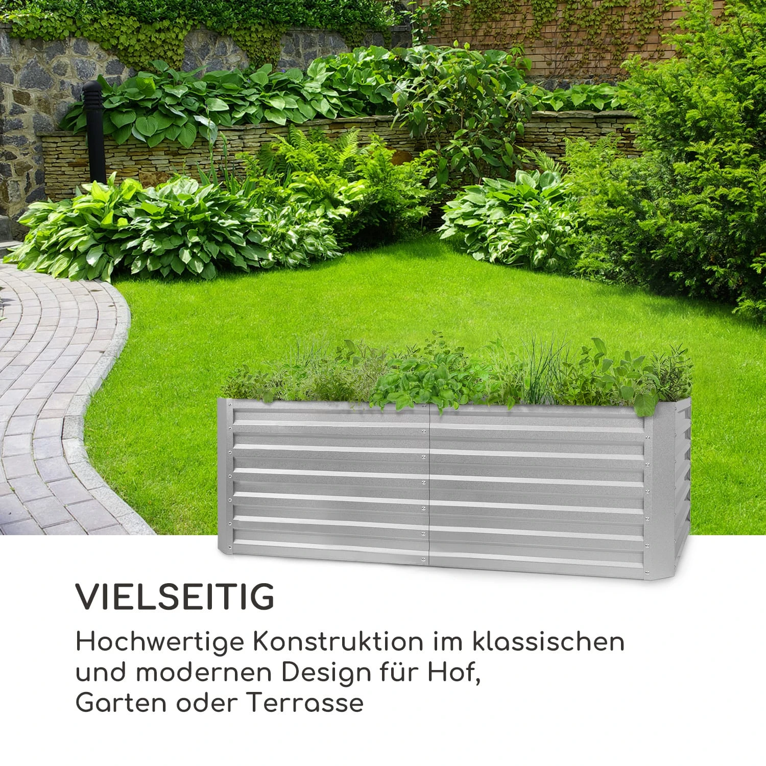Terrabox 200x100x60 Cm Hochbeet Silber 4 Terrabox 200x100x60 Cm Hochbeet Silber – Bild 2