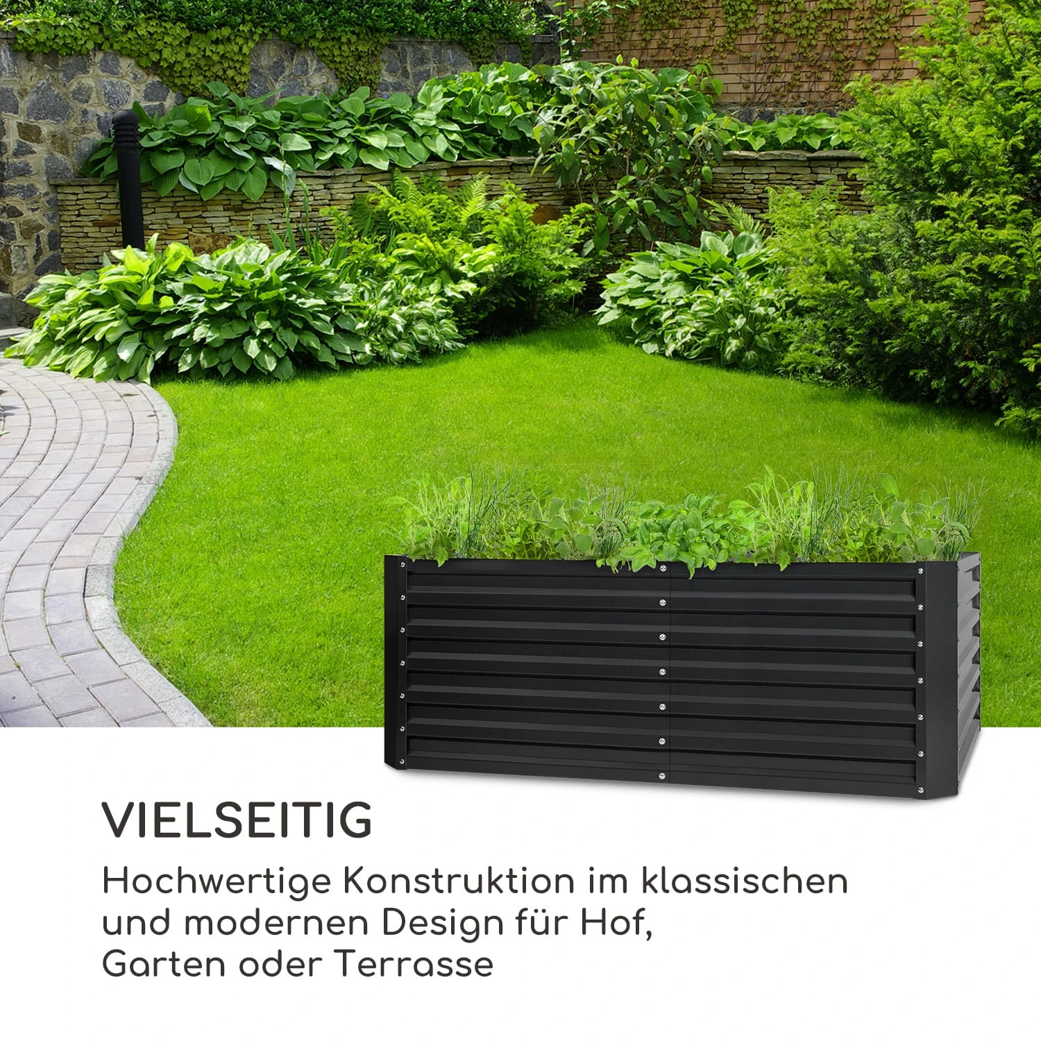 Terrabox 200x100x60 Cm Hochbeet Anthrazit 4 Terrabox 200x100x60 Cm Hochbeet Anthrazit – Bild 2
