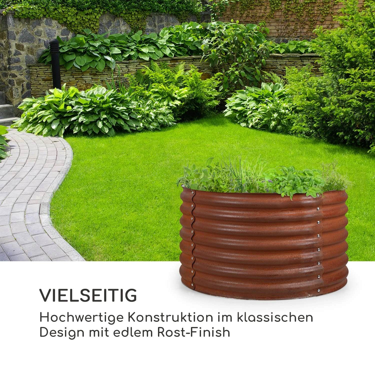 Rondabox 100x100x57 Cm Hochbeet Rosteffekt 4 Rondabox 100x100x57 Cm Hochbeet Rosteffekt – Bild 2