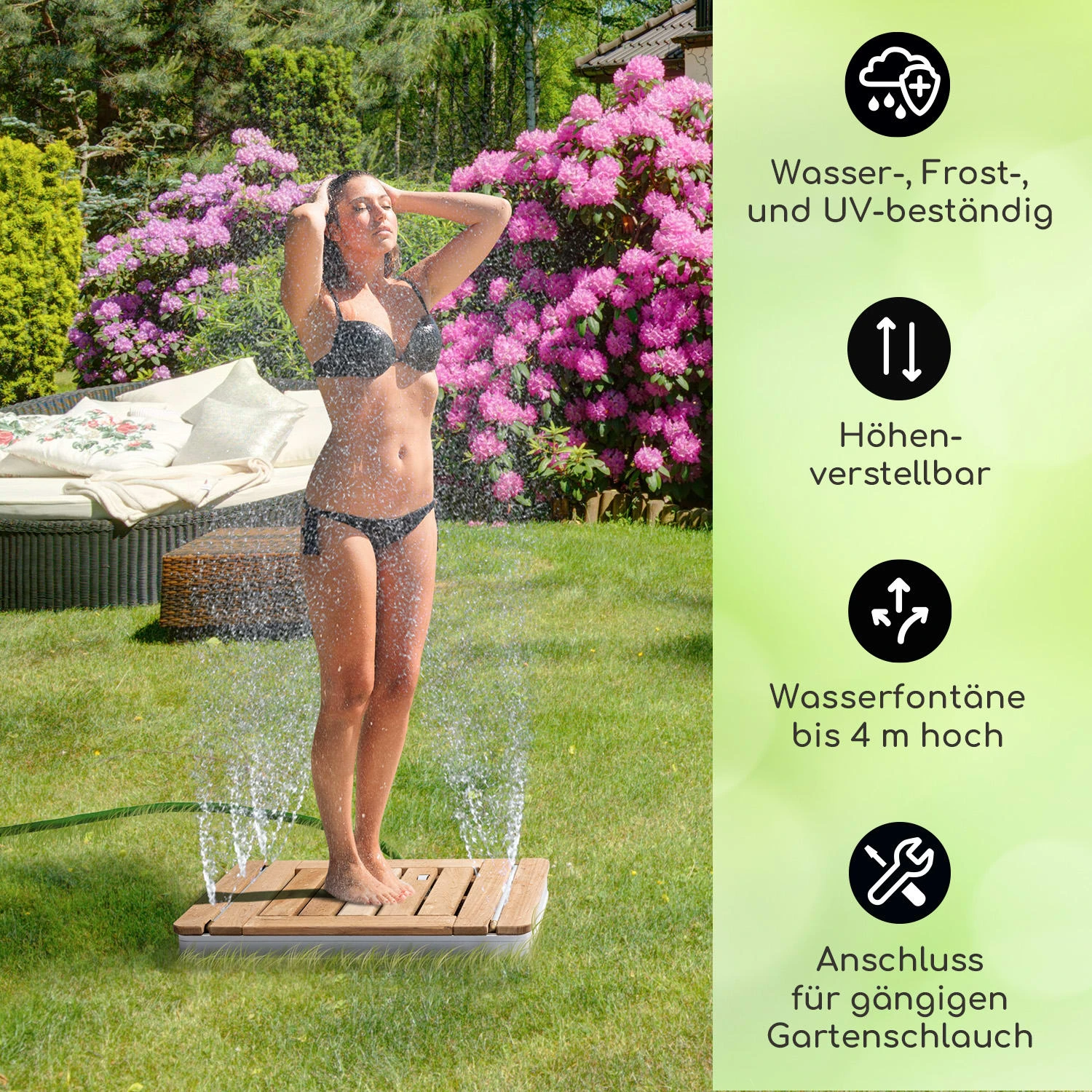 Sumatra Teak Square Gartendusche 4 Sumatra Teak Square Gartendusche – Bild 2