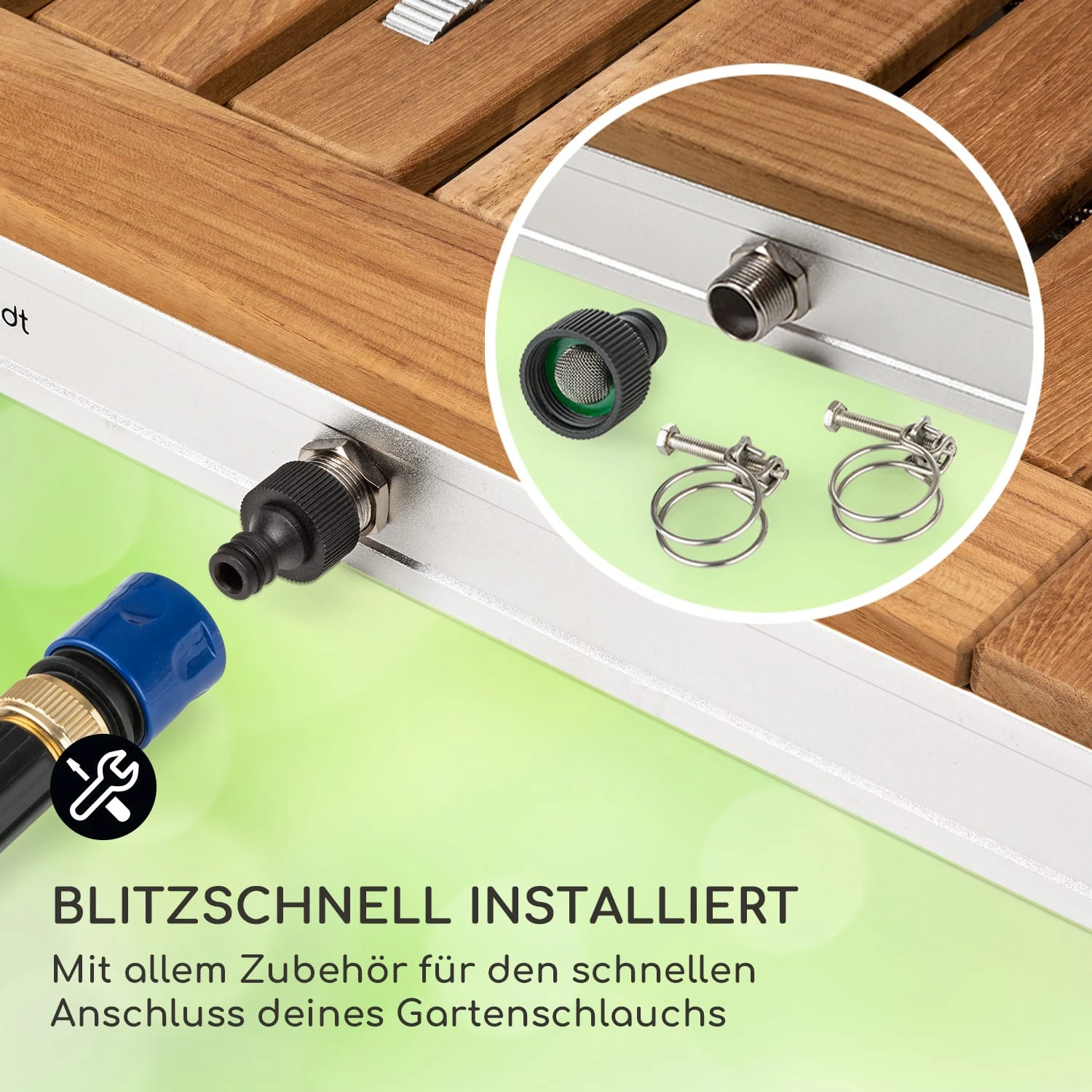 Sumatra Teak Square Gartendusche 7 Sumatra Teak Square Gartendusche – Bild 5