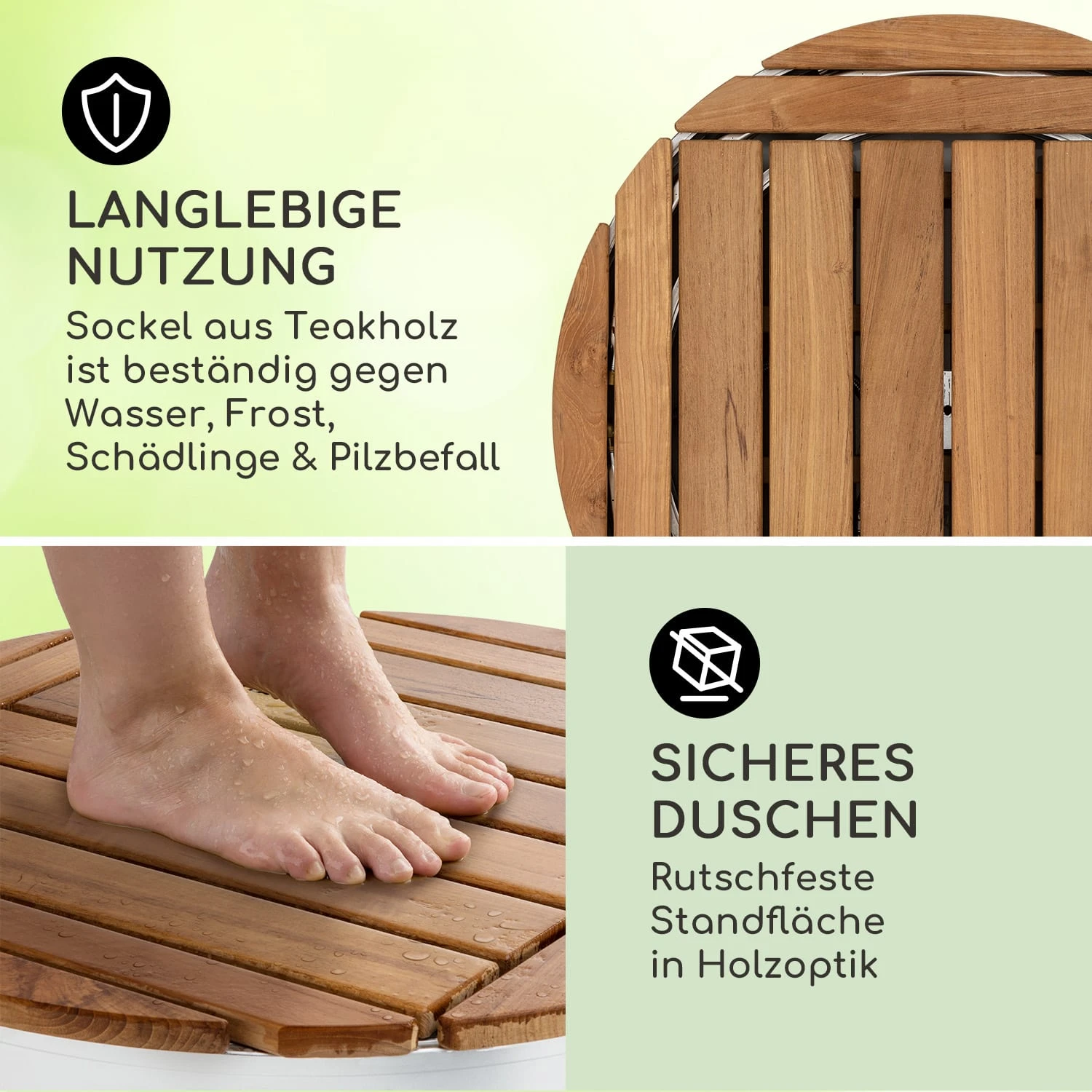 Sumatra Teak Round Gartendusche 5 Sumatra Teak Round Gartendusche – Bild 3