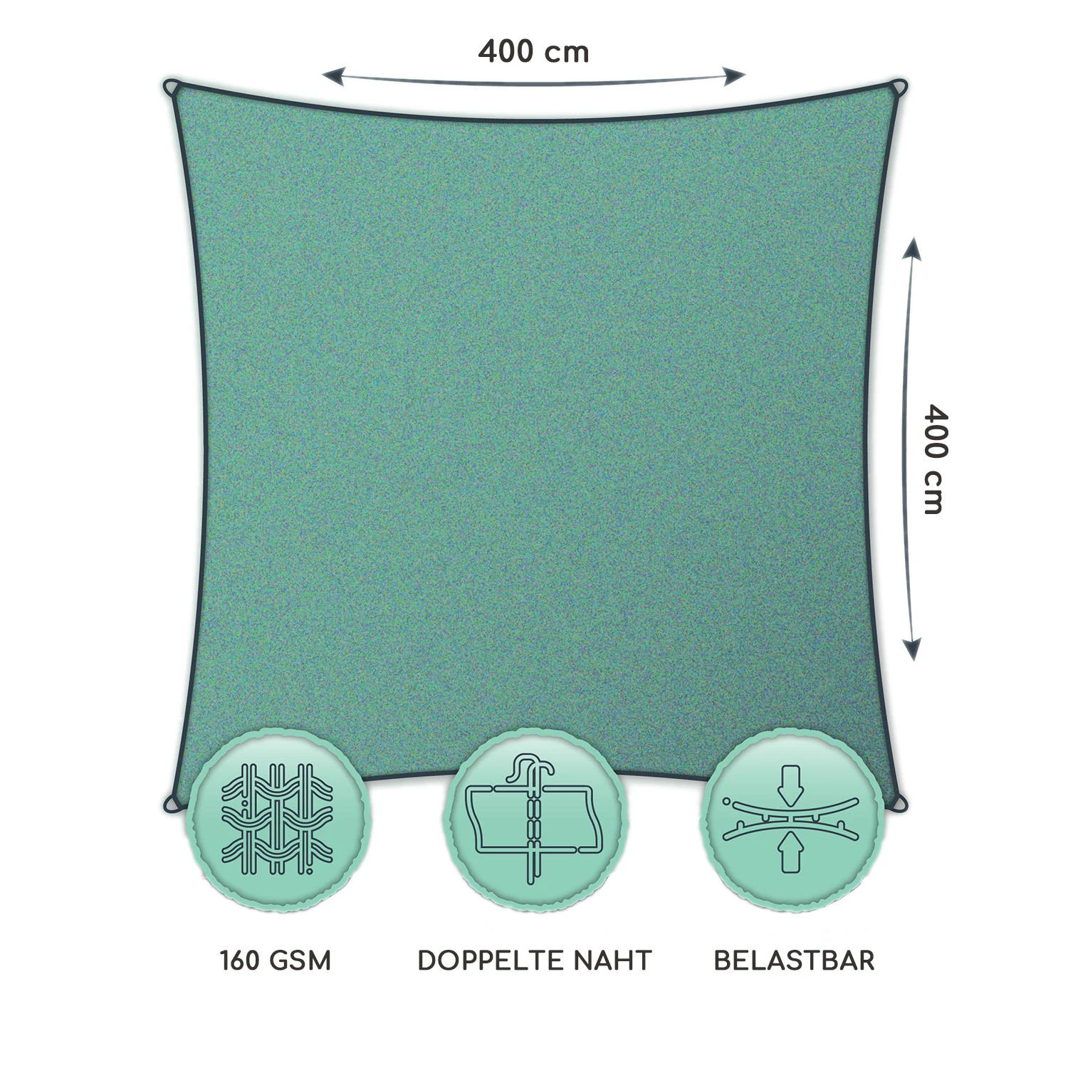 Rechteckiges Sonnensegel 4x4 M 8 Rechteckiges Sonnensegel 4x4 M – Bild 6