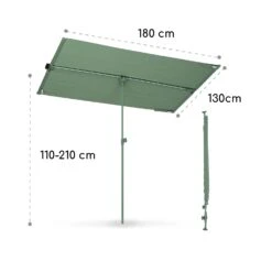 [Wiederverpackt] Blumfeldt Bayonne Sonnenschirm 130 X 180 Cm -Blumfeldt Verkaufsgeschäft 10040104 yy 0009 dimensions 2