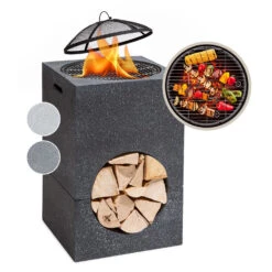 [Wiederverpackt] Blumfeldt Monolith Feuerschale Mit Grill