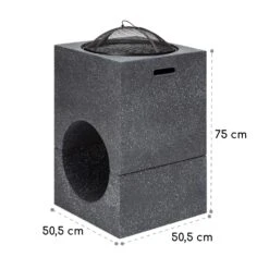 [Wiederverpackt] Blumfeldt Monolith Feuerschale Mit Grill -Blumfeldt Verkaufsgeschäft 10040240 yy 0007 dimensions 1