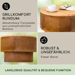 Pompeji Rust Feuerschale Mit Grill -Blumfeldt Verkaufsgeschäft 10041265 de 0004 usp