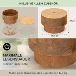 Pompeji Rust Feuerschale Mit Grill -Blumfeldt Verkaufsgeschäft 10041265 de 0005 usp