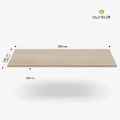[Gebraucht] Bearsdon Tischplatte 200 X 100 Cm -Blumfeldt Verkaufsgeschäft 10045738 yy 0011 dimensions
