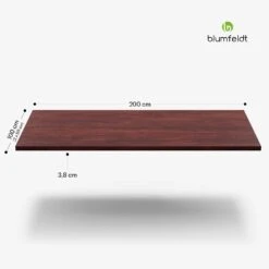 [Wiederverpackt] Bearsdon Tischplatte 200 X 100 Cm -Blumfeldt Verkaufsgeschäft 10045739 yy 0011 dimensions