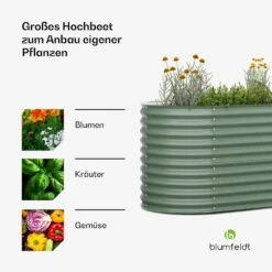 [Wiederverpackt] High Grow Hochbeet Metall Mit 160 X 80 X 80 Cm -Blumfeldt Verkaufsgeschäft 10046034 de 0004 usp 1