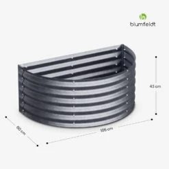 Curvbox 105x60x43 Cm Hochbeet Silber -Blumfeldt Verkaufsgeschäft 10046038 yy 0011 dimensions