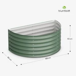 Curvbox 105x60x43 Cm Hochbeet Grün -Blumfeldt Verkaufsgeschäft 10046040 yy 0011 dimensions