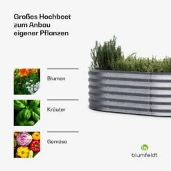 [Gebraucht] High Grow Extended Hochbeet Metall 150 X 43 X 60cm -Blumfeldt Verkaufsgeschäft 10046041 de 0004 usp 1