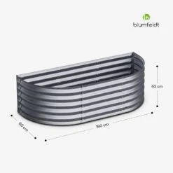 [Gebraucht] High Grow Extended Hochbeet Metall 150 X 43 X 60cm -Blumfeldt Verkaufsgeschäft 10046041 yy 0011 dimensions 1