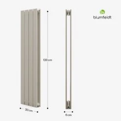 Blumfeldt Ontario Heizkörper 120x30 612 W Leistung -Blumfeldt Verkaufsgeschäft 10046798 yy 0011 dimensions