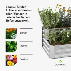 Terrabox 120x90x50 Cm 2 Stufen Hochbeet​ Silber -Blumfeldt Verkaufsgeschäft 10046835 de 0004 usp