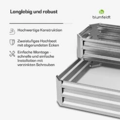 Terrabox 120x90x50 Cm 2 Stufen Hochbeet​ Silber -Blumfeldt Verkaufsgeschäft 10046835 de 0006 usp