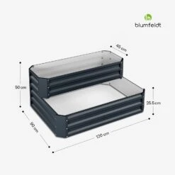 Terrabox 120x90x50 Cm 2 Stufen Hochbeet​ Anthrazit -Blumfeldt Verkaufsgeschäft 10046836 yy 0011 dimensions