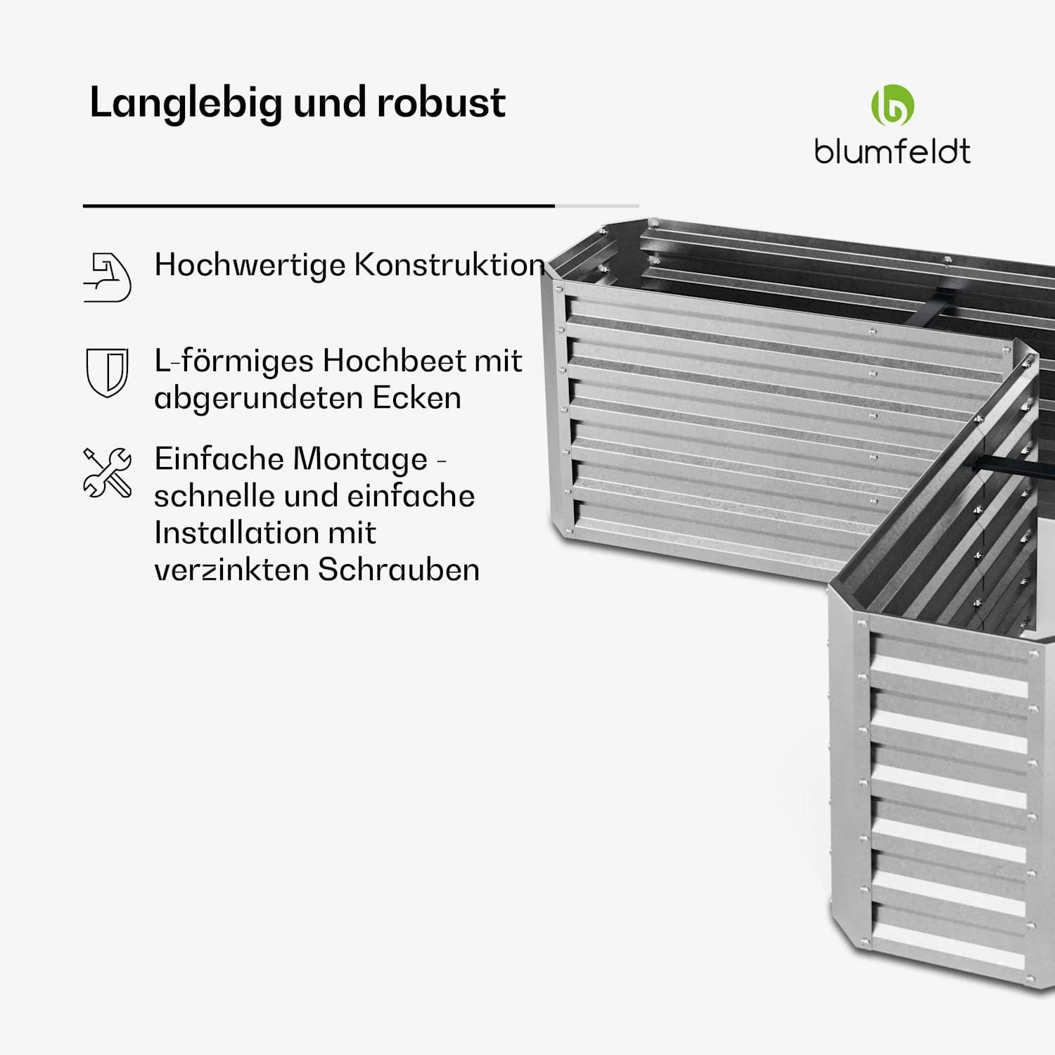 Flexgrow 160x160x60 Cm Hochbeet Silber 8 Flexgrow 160x160x60 Cm Hochbeet Silber – Bild 6