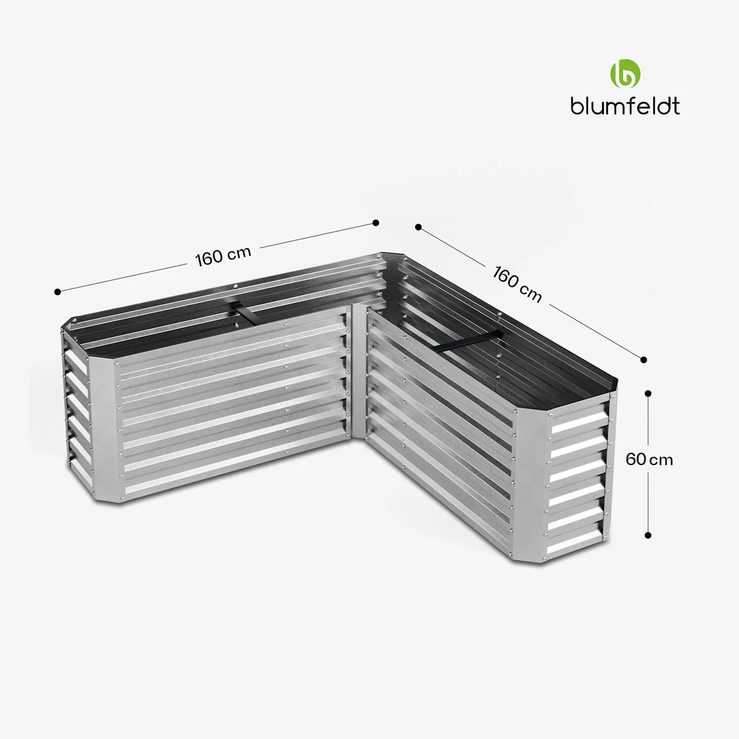 Flexgrow 160x160x60 Cm Hochbeet Silber 9 Flexgrow 160x160x60 Cm Hochbeet Silber – Bild 7