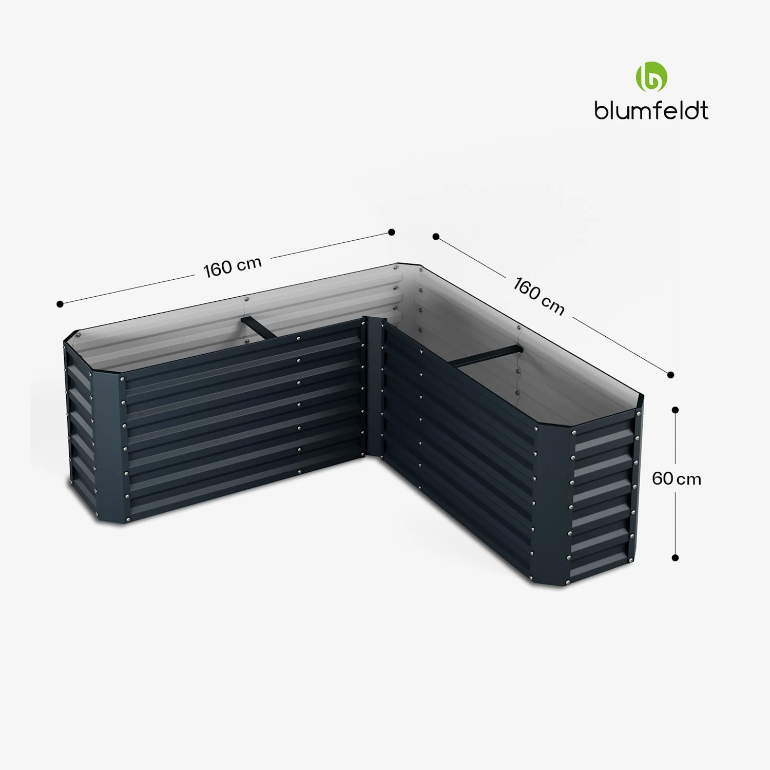 Flexgrow 160x160x60 Cm Hochbeet Anthrazit 9 Flexgrow 160x160x60 Cm Hochbeet Anthrazit – Bild 7
