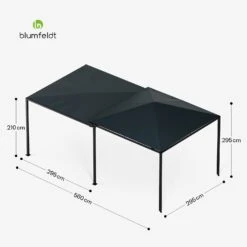 ShadeMax Erweiterbarer Pavillon -Blumfeldt Verkaufsgeschäft 10046859 yy 0011 dimensions
