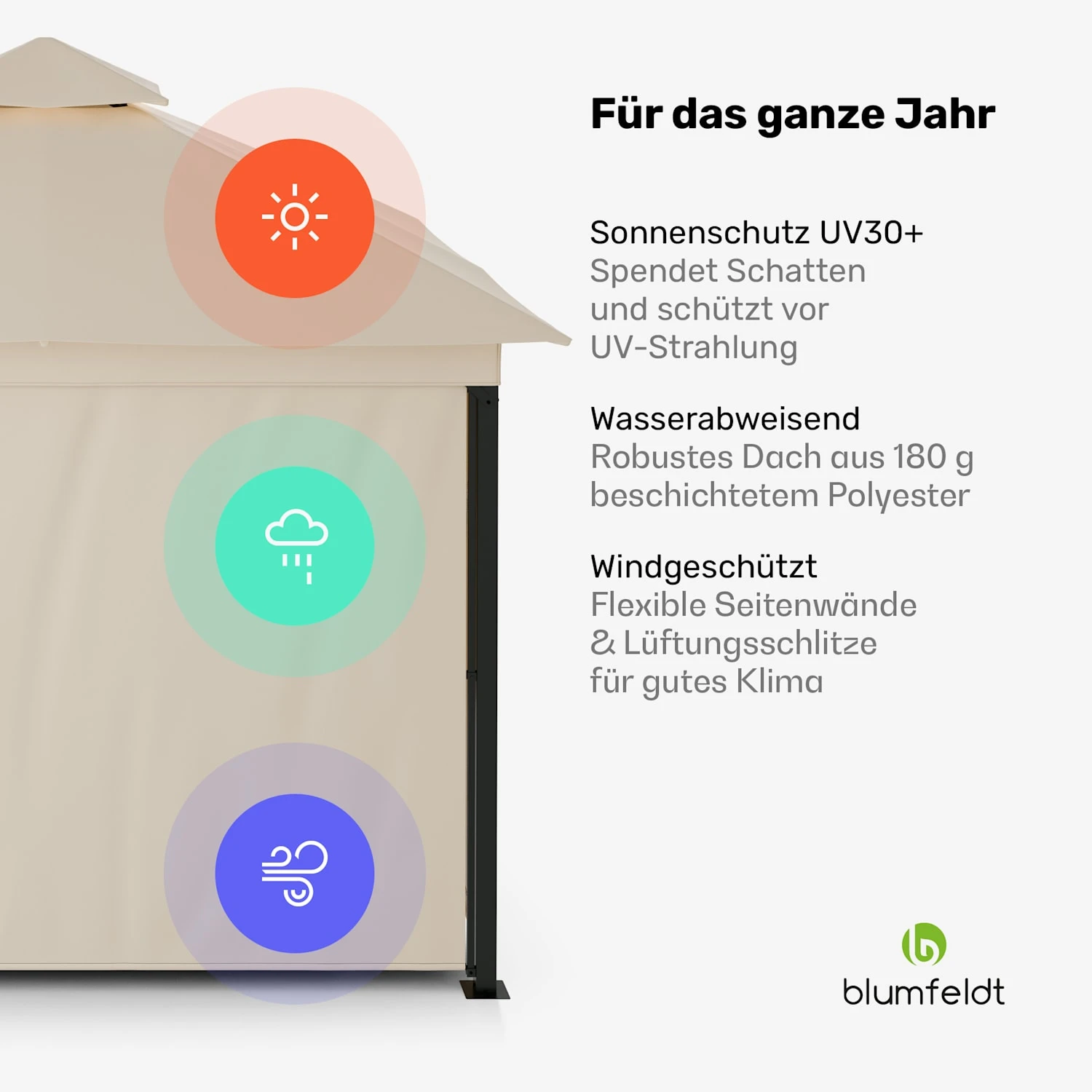 Grandezza Cortina Gartenpavillon 3x3 M 8 Grandezza Cortina Gartenpavillon 3x3 M – Bild 6