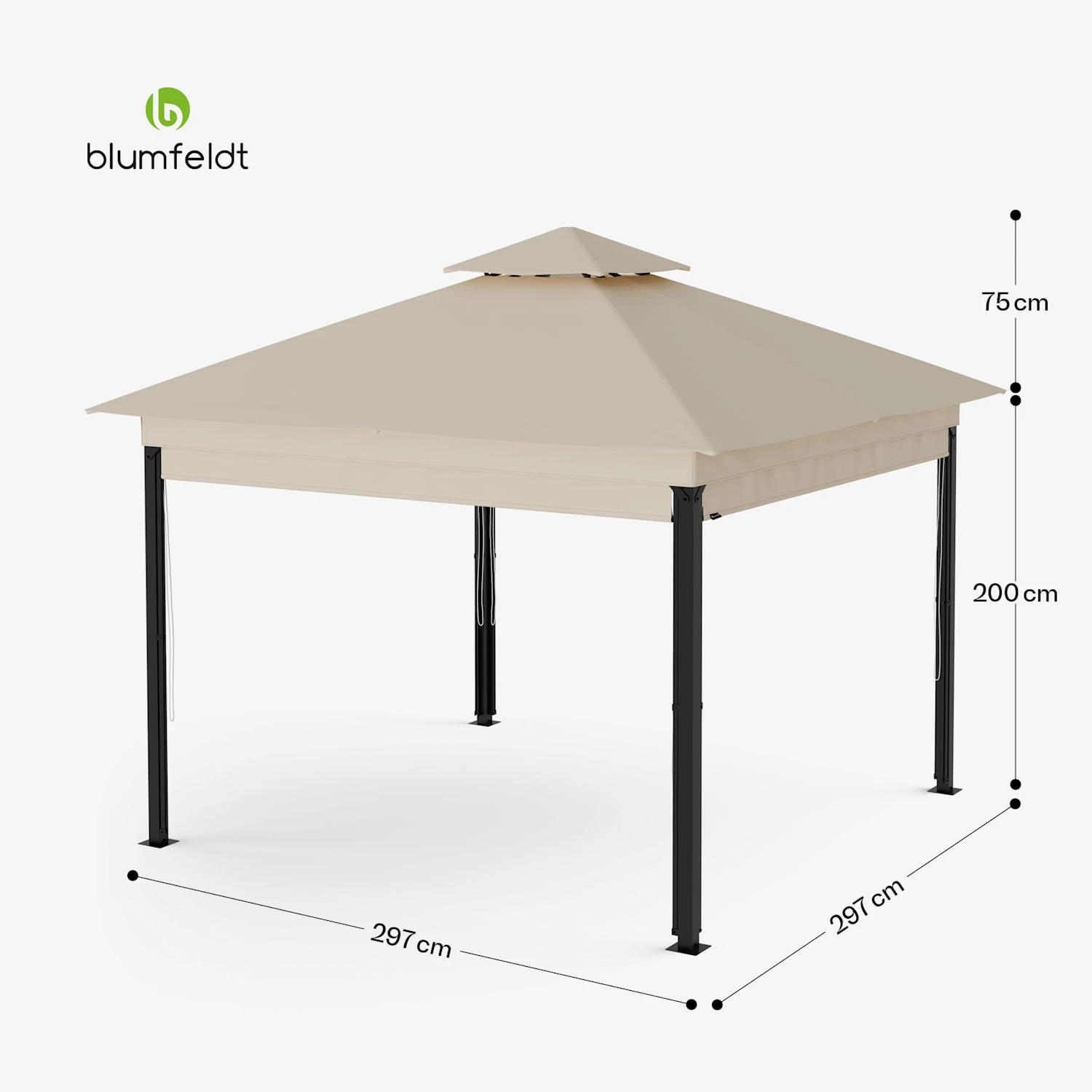 Grandezza Cortina Gartenpavillon 3x3 M 9 Grandezza Cortina Gartenpavillon 3x3 M – Bild 7