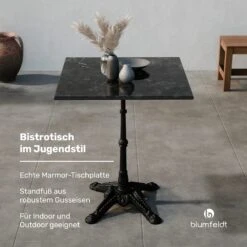 Patras Bistrotisch Eckig Marmortischplatte 60 X 60cm -Blumfeldt Verkaufsgeschäft 10046906 de 0002 usp