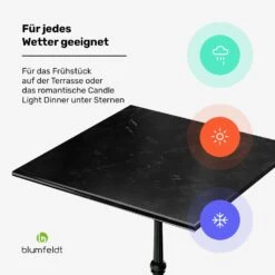 Patras Bistrotisch Eckig Marmortischplatte 60 X 60cm -Blumfeldt Verkaufsgeschäft 10046906 de 0007 usp