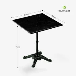 Patras Bistrotisch Eckig Marmortischplatte 60 X 60cm -Blumfeldt Verkaufsgeschäft 10046906 yy 0011 dimensions